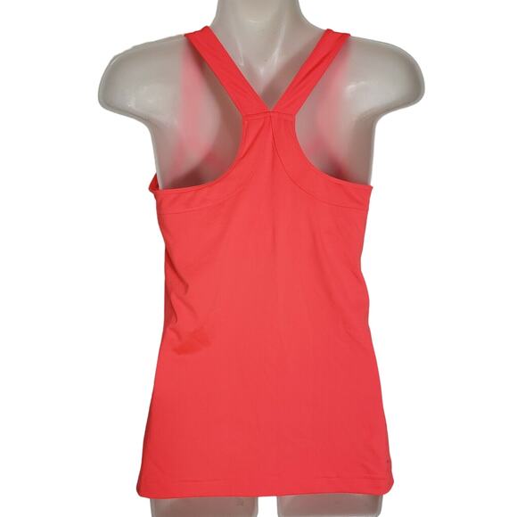 Reebok Womens Top XS High Neck Coral Built-In Bra Workout Tank Stretch Razorback - Picture 2 of 10